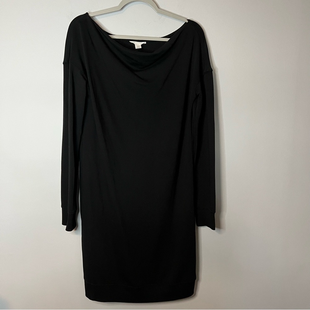 Women’s Caslon black scoop neck long sleeve sweater dress size small S